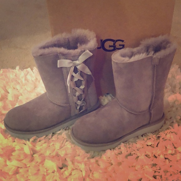 UGG Other - NEW IN BOX Lace Up Gray Ugg Boots Size 6